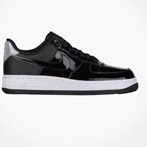 Black patent leather Nike sneakers